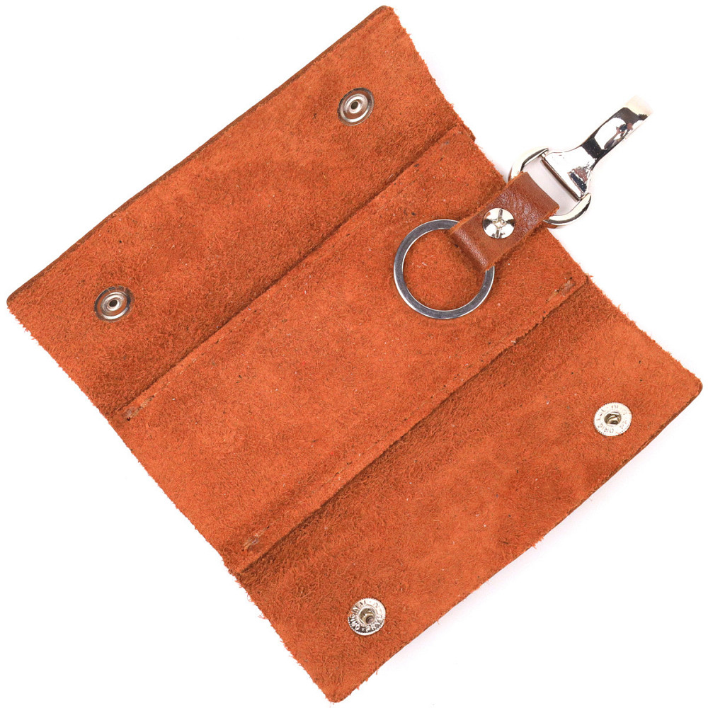 Практичная ключница в глянцевой коже Светло-коричневая (GRANDE PELLE) Киев - изображение 10