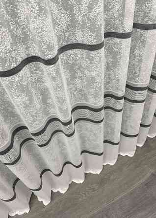 Тюль жакард мармур, колекція "Cale" колір молочний з сірим 1555т Київ