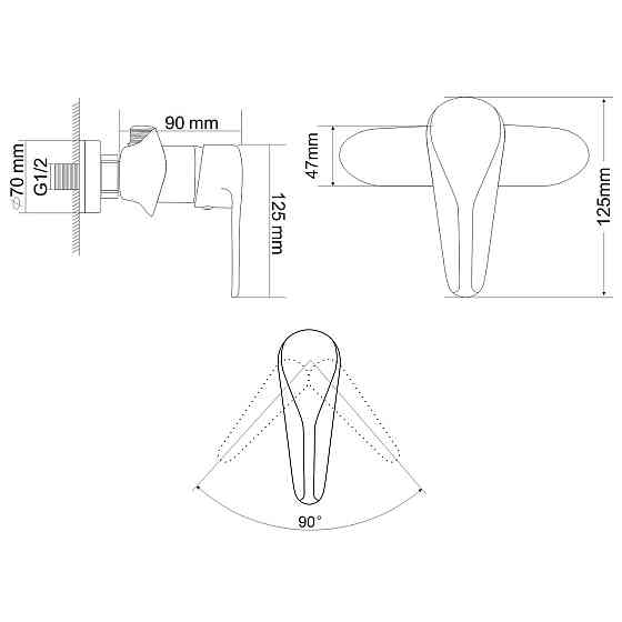 Змішувач для душу RJ TULIP з душовим гарнітуром (RBZ081-5) Київ