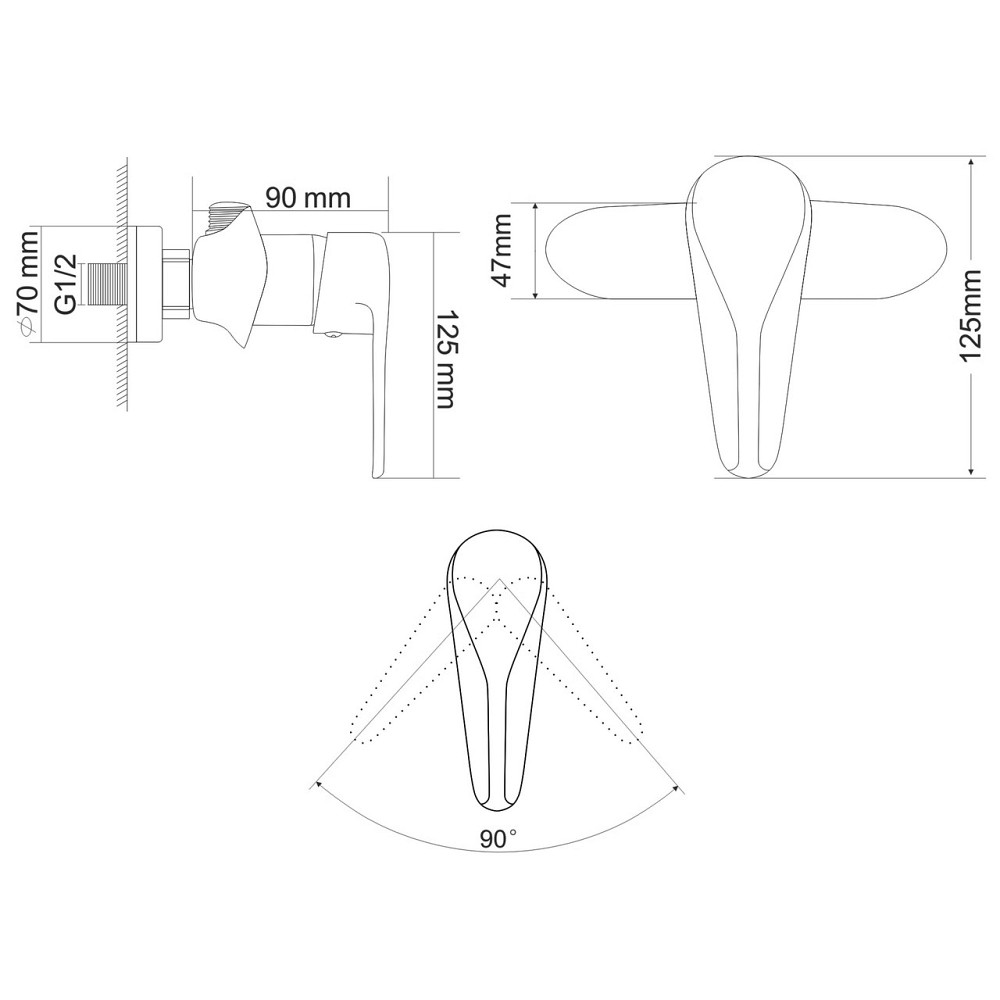 Змішувач для душу RJ TULIP з душовим гарнітуром (RBZ081-5) Київ - фото 2
