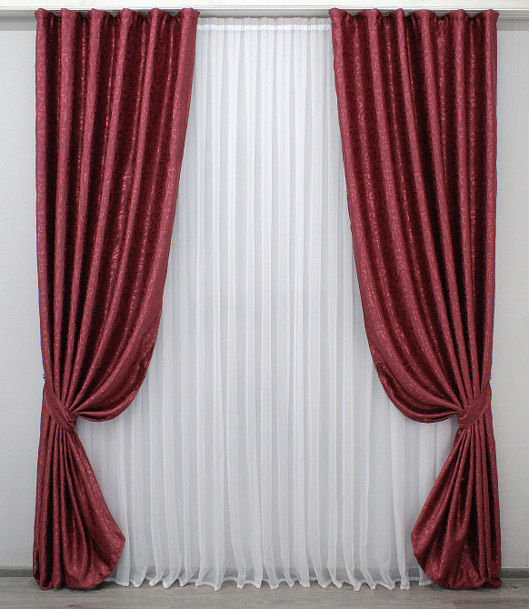 Комплект готових штор VR-Textil Блекаут № 1099ш Бордовий 150х250 см 2шт (39-863) Київ - фото 2