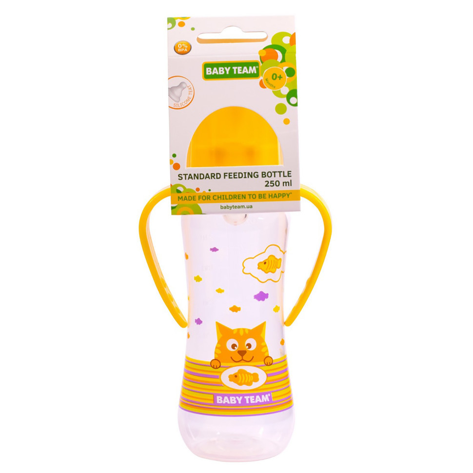 Пляшечка для годування з силіконовою соскою 1411_жовтий 250 мл Вінниця - фото 2