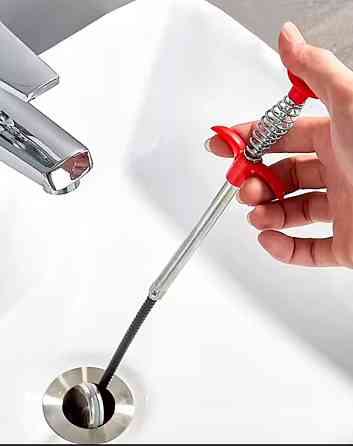 Трос с захватом для чистки труб 160 см серый Киев