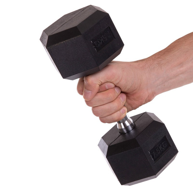 Гантель 7.5 кг цельная шестигранная SP-Planeta-80075-7_5 Киев - изображение 4