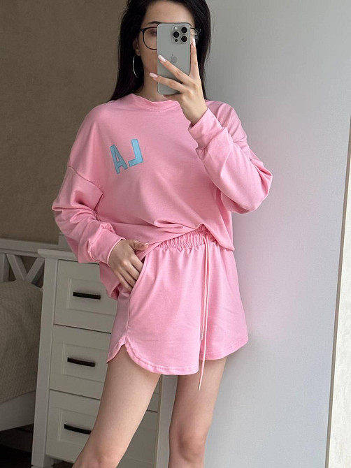 Жіночий прогулянковий костюм двійка: кофта і шорти турецька двонитка Одеса - фото 4