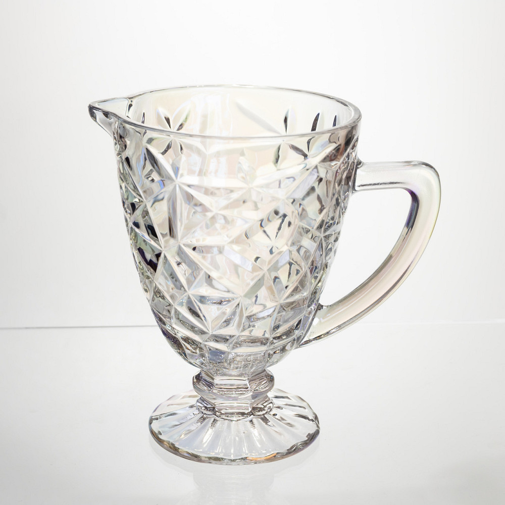 Кувшин стеклянный для компота 1.2 л ребристый фигурный графин для лимонада мохито сангрии напитков HP-19-171 Киев - изображение 1