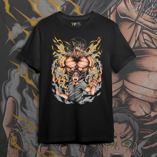 Футболка чоловіча з  принтом Атака Титанов Эрен Егер 3 Розмір 48 Дніпро - фото 1