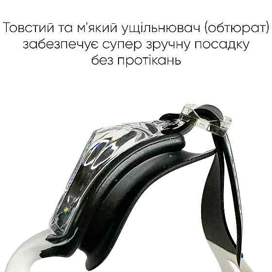 Дитячі окуляри для плавання Renvo Apure JR Anti-fog  Чоний OSFM (1SG100-013) Київ