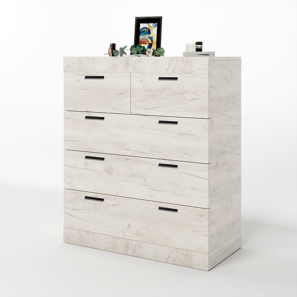 Комод для речей Еверест на 5 ящиків Соната-3 80х38х94 дуб крафт білий (DTM-2697) Львів - фото 2