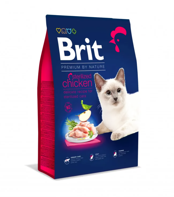 Сухий корм Бріт Brit Premium by Nature Cat Sterilized з куркою для стерилізованих котів, 8 кг Вінниця - фото 1