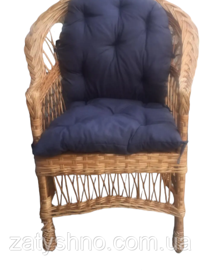 Кресло плетеное с накидкой | кресло плетеное с подушкой | кресло плетеное натуральное Киев - изображение 1
