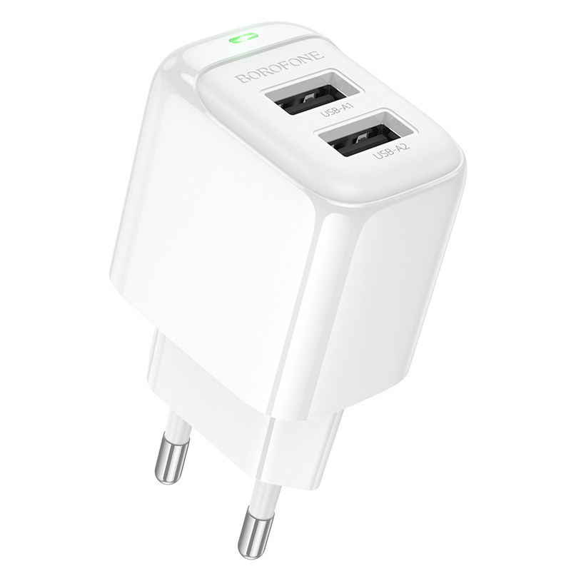 Мережевий зарядний пристрій BOROFONE BAS41A Potential dual-port charger White Одеса - фото 1
