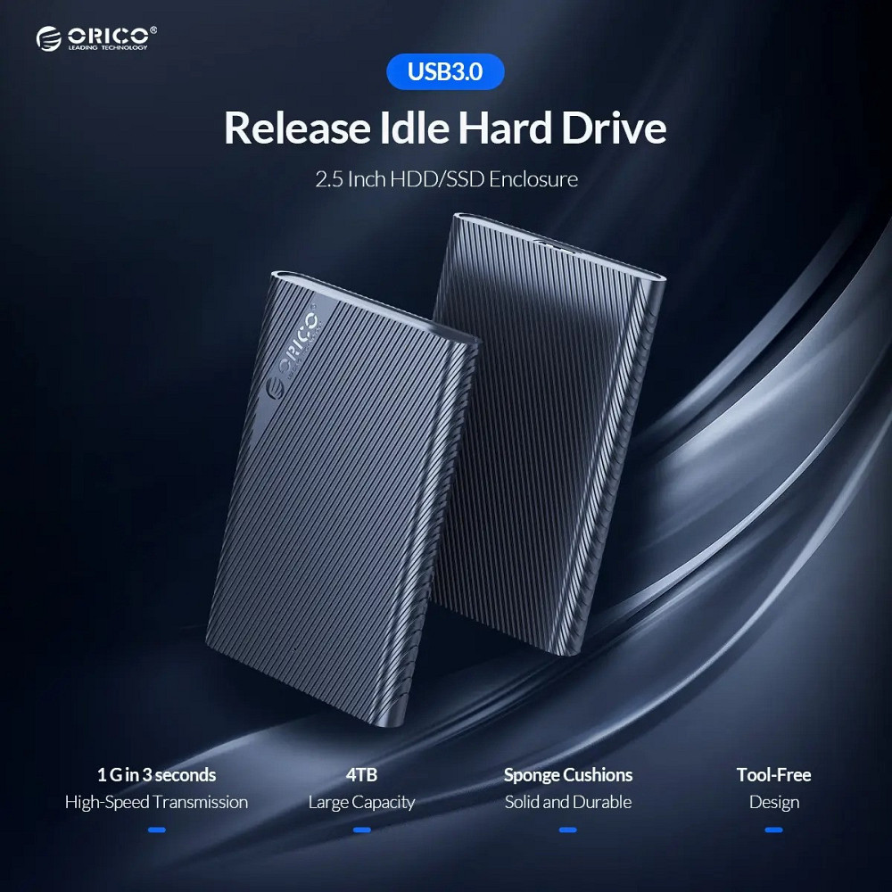 Зовнішній буфер Orico 2521U3 для 2.5" HD/SD USB 3.0 (Чорний) Миколаїв - фото 3