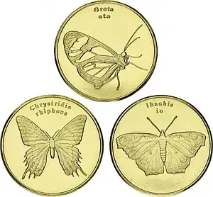 Набор монет 5 рупий 2019 года Остров Сулавеси — Бабочки Полтава - изображение 1