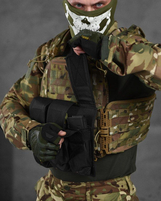 Подсумок UMA на три магазина АК по одному в кармане кордура 1000 den черный ВТ6777 Одесса - изображение 4