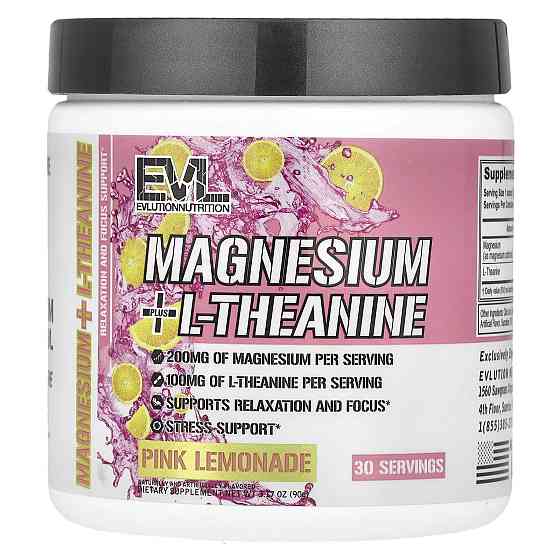 Магний и L-теанин Evlution Nutrition Magnesium + L-Theanine 90 g (Pink Lemonade) Луцк