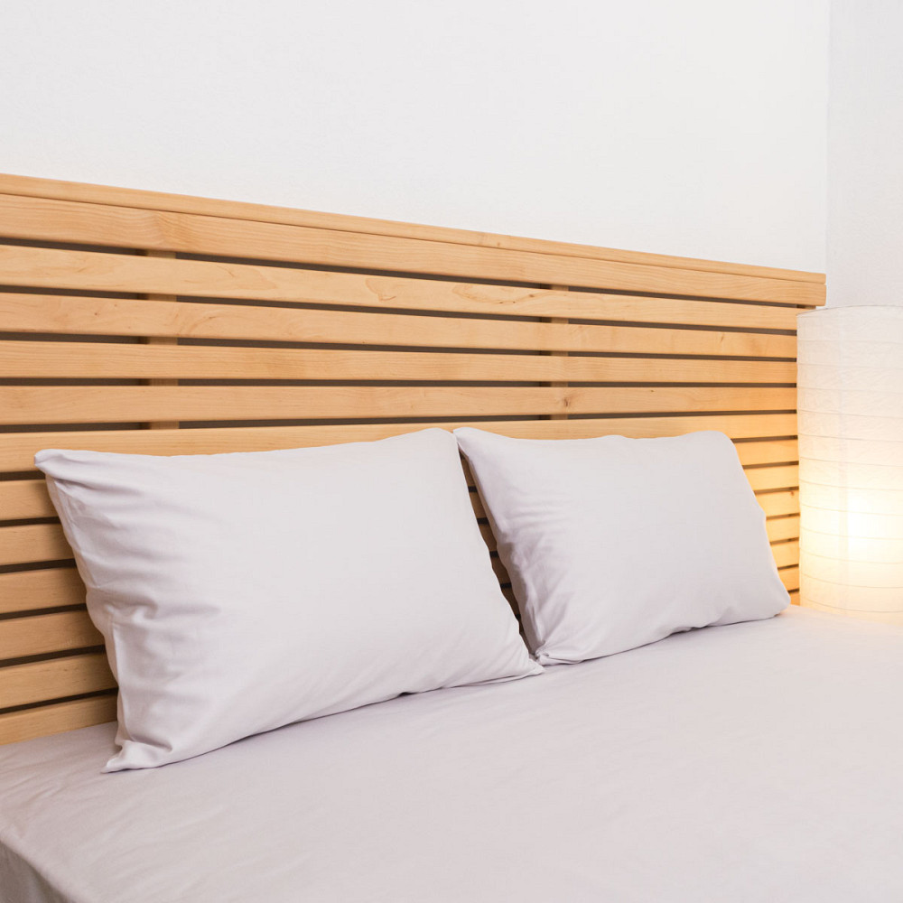 Комплект постельного белья двуспальный Сатин Гладкий 135 г/м2 YouStar (Светло-серый) 2 х 70х70 Сумы - изображение 7