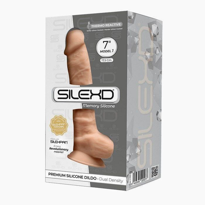 Фалоімітатор SilexD Johnny Flesh (MODEL 1 size 7in), двошаровий, силікон +Silexpan, діаметр 3,8см Sex Aura Київ - фото 3