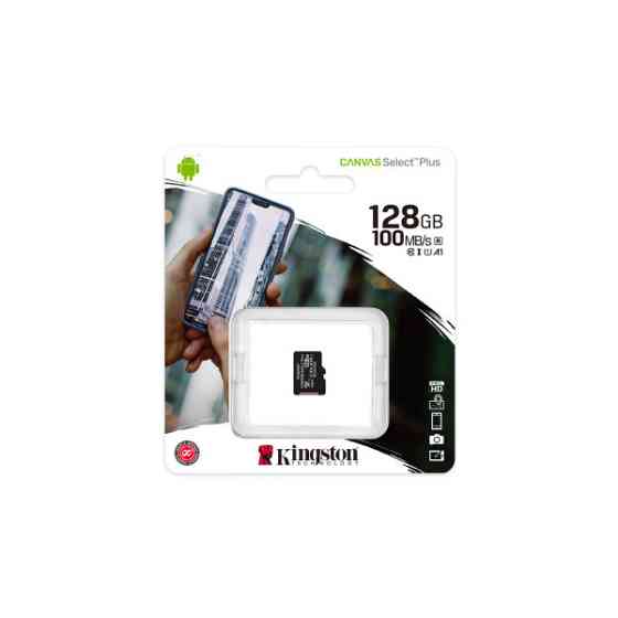 Картка пам'яті Kingston microSDXC 128 GB Canvas Select Plus 100R A1 C10 (SDCS2/128GBSP) Николаев