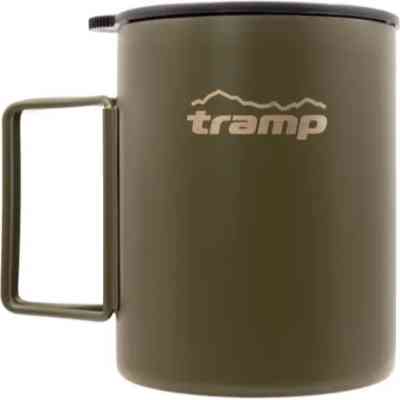 Чашка туристическая Tramp зі складаними ручками та поїлкою 500 мл Olive (UTRC-142-olive) Винница