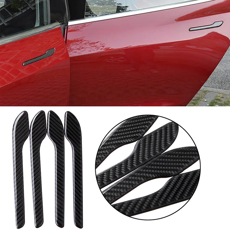 Захисні наліпки на автомобільні ручки Aim Carbon Fiber Anti-scratch (для Tesla Model 3, Y, Карбон, 4шт) Николаев - изображение 3