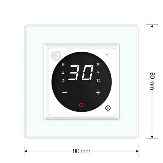 Терморегулятор (термостат) сенсорний програмований для електричної теплої підлоги LIVOLO, білий скляний (VL-C7FCQ1-2WPS72) Коломия