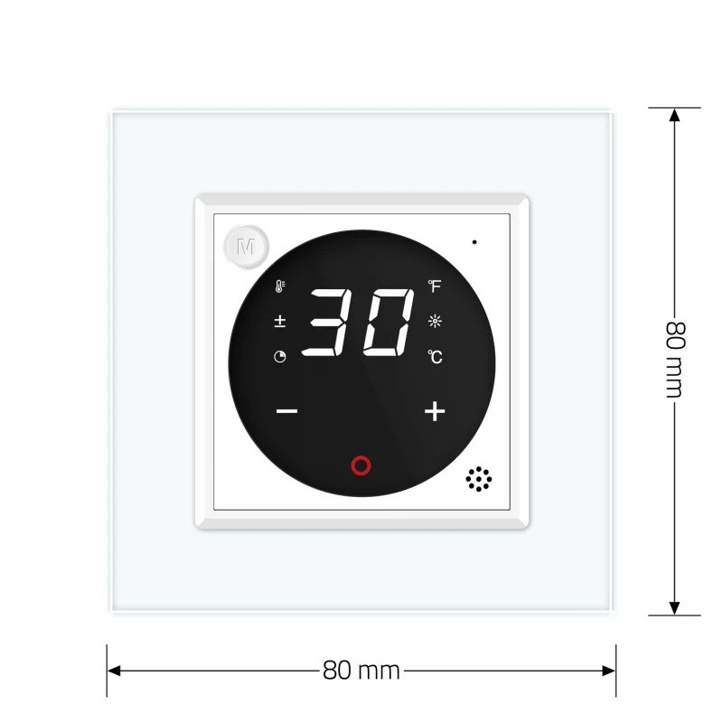 Терморегулятор (термостат) сенсорний програмований для електричної теплої підлоги LIVOLO, білий скляний (VL-C7FCQ1-2WPS72) Коломия - фото 3