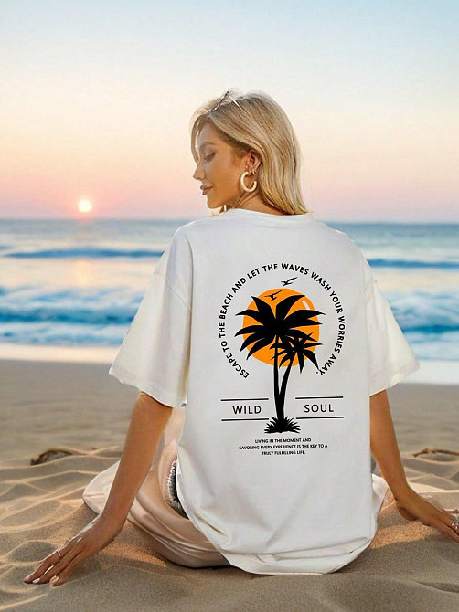 Футболка женская с принтом  46 Белая 2664084009 Днепр - изображение 1