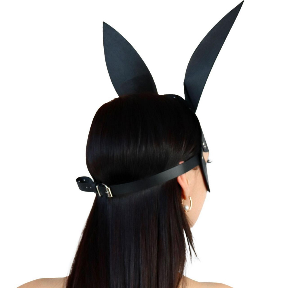 Кожаная маска Зайки Art of Sex - Bunny mask, цвет Черный Sex Aura Киев - изображение 2