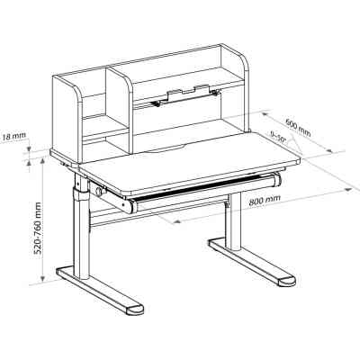 Парта FunDesk INVITO GREY Вінниця
