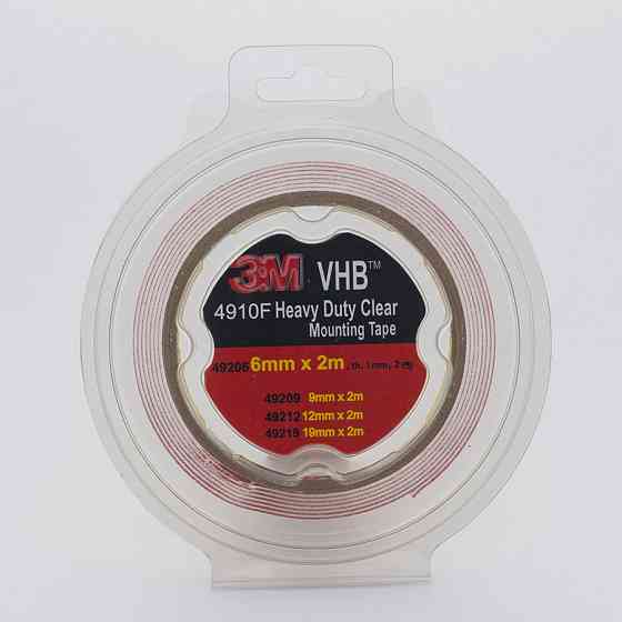 Скотч двосторонній монтажний 6мм х 2м 3M 4910F "Heavy Duty" (ціна за уп.-2шт) прозорий, 49206 Вінниця