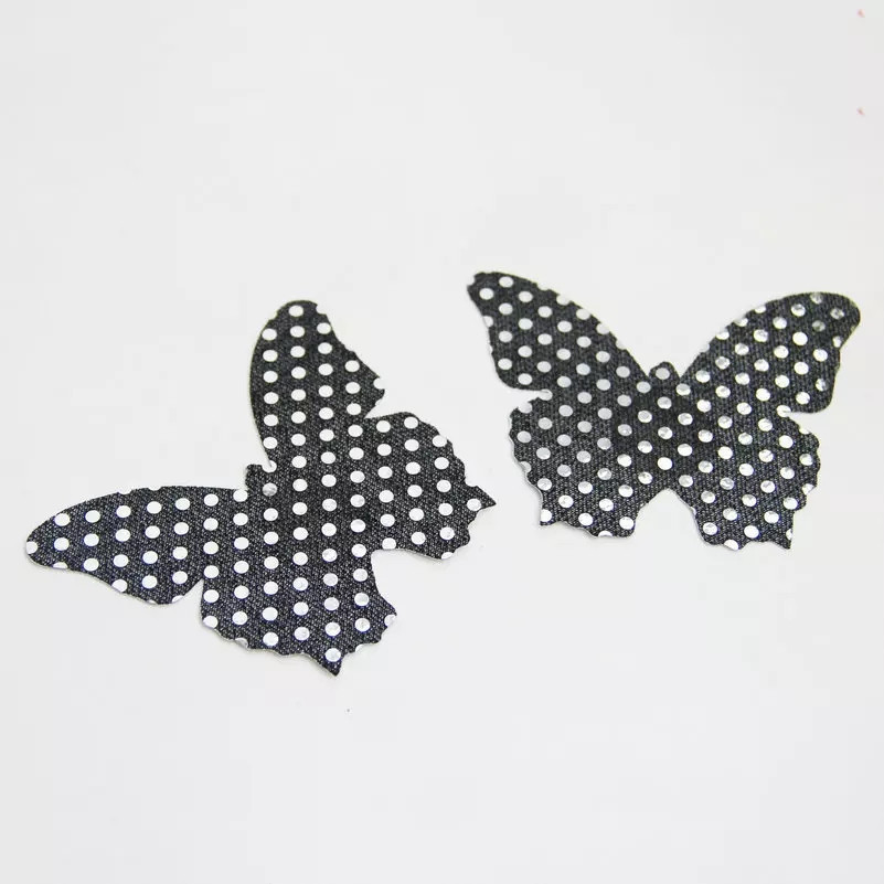 Стікіні на груди Метелики з паєтками 8 на 9 см чорний Київ - фото 1
