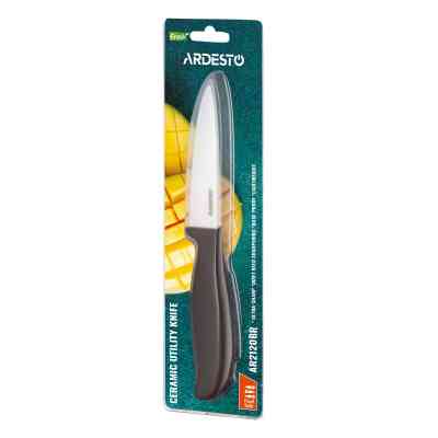 Кухонний ніж Ardesto Fresh 10см, кераміка, пластик, коричневий (AR2120BR) Вінниця