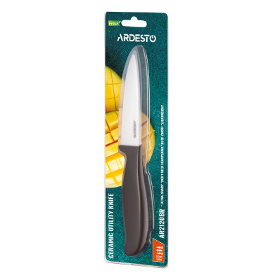 Кухонний ніж Ardesto Fresh 10см, кераміка, пластик, коричневий (AR2120BR) Вінниця - фото 3