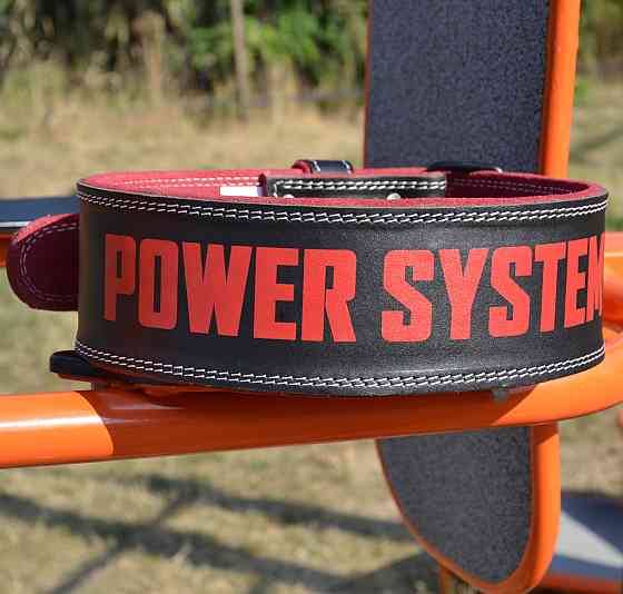 Пояс для важкої атлетики Power System PS-3830 Beast шкіряний Black/Red L Луцк