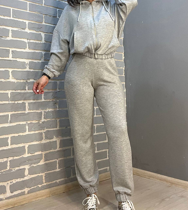 Костюм женский No Matter What 1554-1558 худые капюшон, карманы и джоггеры на резинке светло серый, светло-серый, M Киев - изображение 11