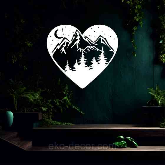 Декоративне настінне Панно «Серце» Декор на стіну 110*98 см, Білий Київ