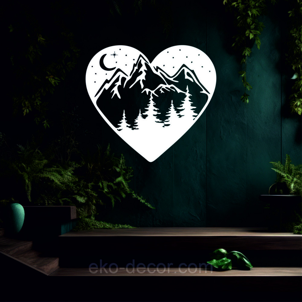 Декоративне настінне Панно «Серце» Декор на стіну 110*98 см, Білий Київ - фото 3