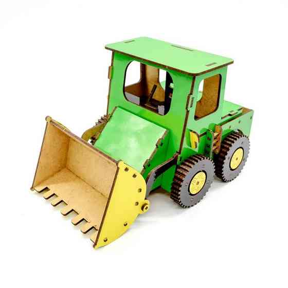 Дитячий дерев'яний 3D конструктор "Бульдозер" Puz-26918, 91 деталь Вінниця