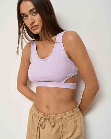 Кроп топ в рубчик - декоративная застежка на спине Nicoletta 80585 Киев