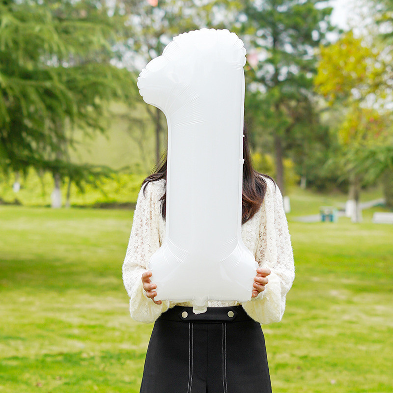 Шарик цифра 1 праздничная 32 дюйма белый Киев - изображение 3