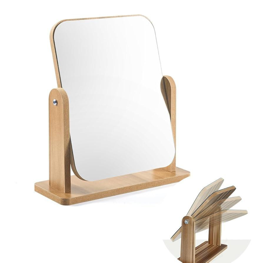 Обертове настільне дзеркало з дерев'яною підставкою 22 x 17 см 29595 Луцк - изображение 2