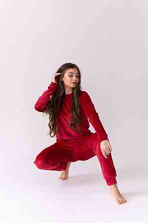 Жіночий спортивний велюровий костюм Червоний M Харків