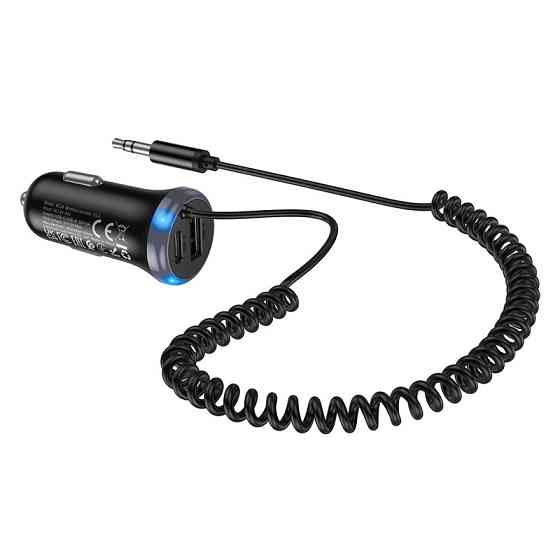 Bluetooth-ресивер BOROFONE BC64 Contento dual-port car BT receiver with built-in cable Black Одесса