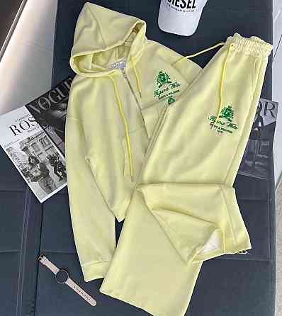 Жіночий стильний повсякденний костюм турецький двонитка Лимонний, 46/48 Одеса