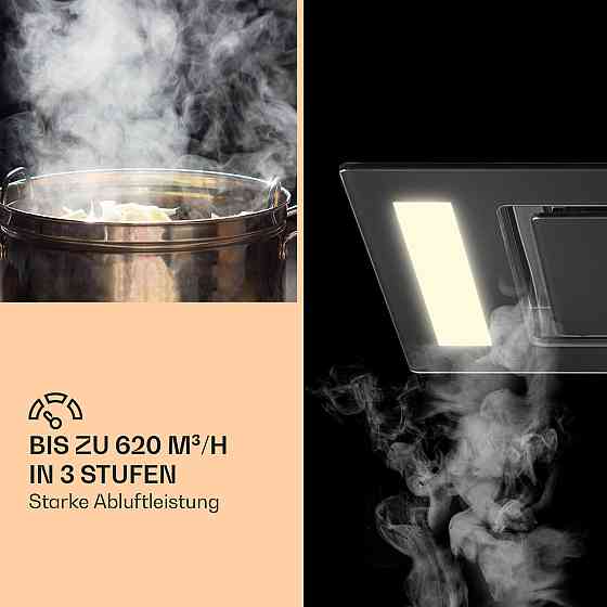 Стельова витяжка Remy 90 см 619 м3/год 230 Вт 3 рівні дистанційного керування без змінного фільтра Чорний Рівне