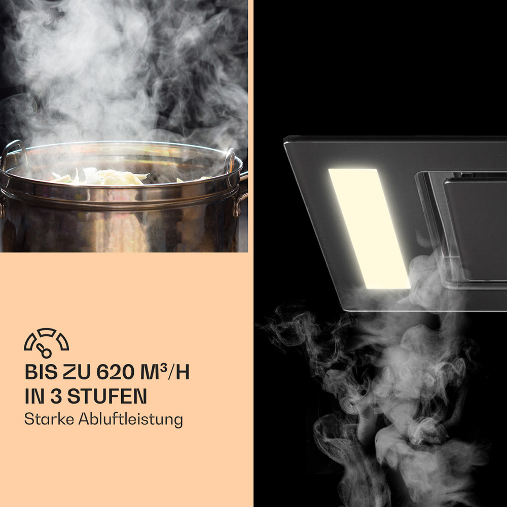 Потолочная вытяжка Remy 90 см 619 м³/ч 230 Вт 3 уровня дистанционного управления без сменного фильтра Черный Ровно - изображение 4