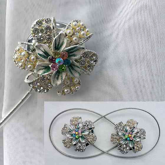 Магніти для штор та гардин "Flowers" набір 2 шт Різнокольоровий (81-232) Київ