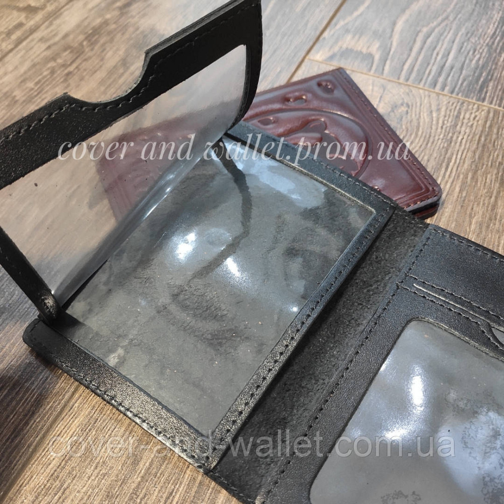 Чорна шкіряна обкладинка для документів мисливця Киев - изображение 3