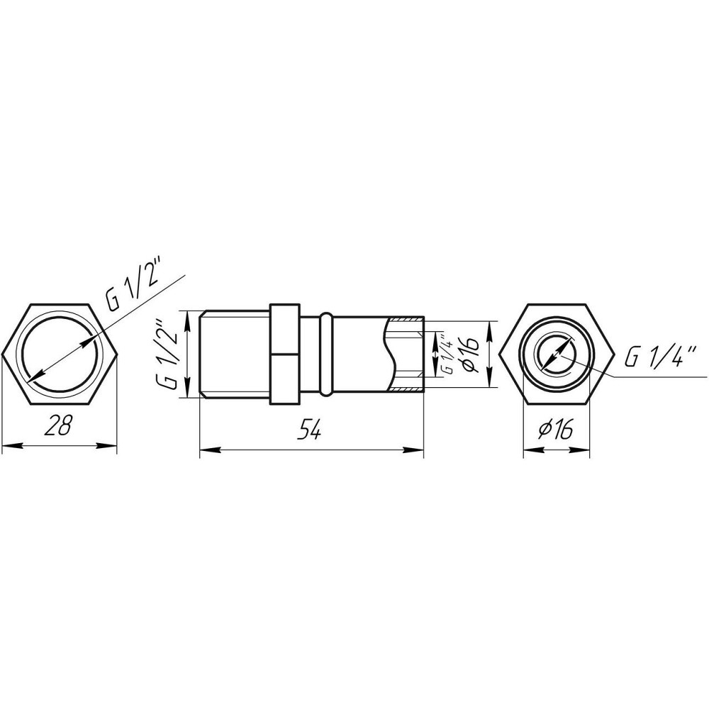 Муфта із зовнішньою різьбою прес APE ITALY AP 101 1/2″х16 (000001711) Київ - фото 3
